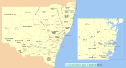 Map of LGAs in New South Wales