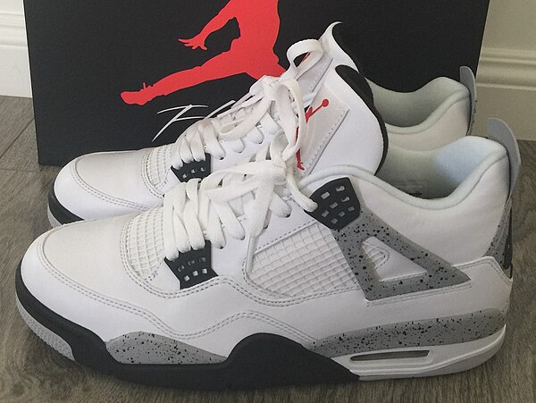 Image: Nike Air Jordan IV, (White Cement Colorway) (cropped)