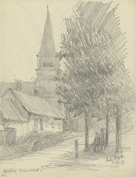 File:Noeux Village, July 24th 1917, 9.30pm Art.IWMART4888.jpg