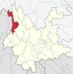 怒江傈僳族自治州在云南省的位置图