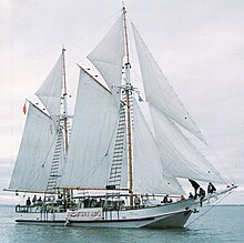 Jane Gifford Re-rigged, Manukau Harbour 1993. Photo: Subritzky Collection. Nzscow.jpg