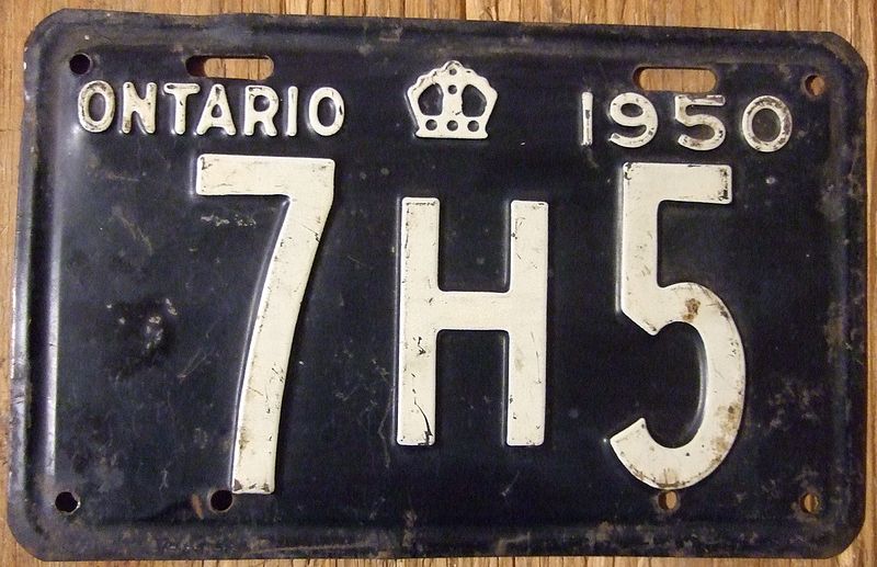 File:ONTARIO 1950 -LICENSE PLATE SHORTY-VIP - Flickr - woody1778a.jpg