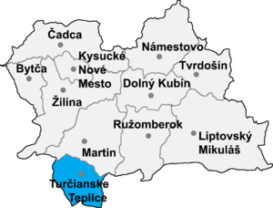 Район Турчьянске Теплице на карте