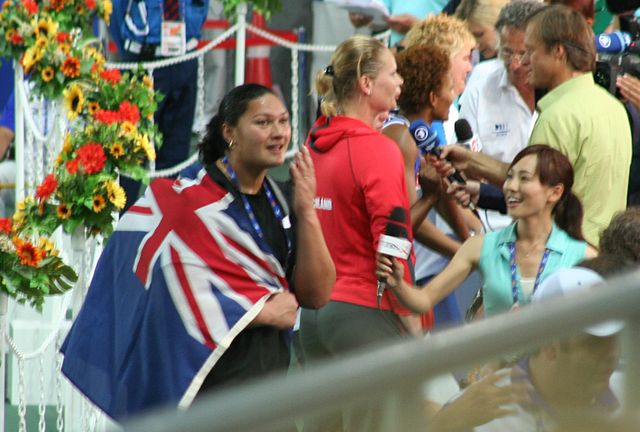 Adams celebrated her first world title in 2007