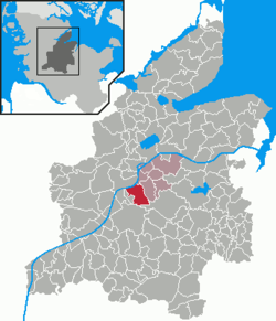 Elhelyezkedése Schleswig-Holstein térképén