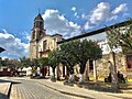 Outside view of Catholic church in Patzcuaro, next to, the church's hosplital, the first hospital in Patzcuaro
