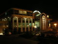 Polski: Poczta English: Main Post Office in Gorzów at night