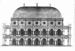 Palladio's design for a Basilica as it appeared drawn by Leoni, in his translation of The Architecture of Palladio in Four Books (3rd. ed. vol. 1, London, 1742, Plate XX). PalladioBasilicaLeoni.jpg