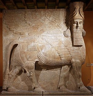 Periodo neo assiro, rilievi dal palazzo di sargon II a khorsabad, 721-705 ac ca. 14 lamassu 1.jpg