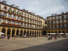 Façade of the Constitution Square (Plaza) in San Sebastián