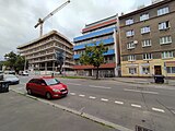 Čeština: Budova pošty Praha 120 architeků Jindřicha Malátka a Václava Aulického.