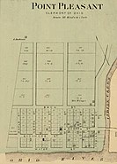 Detail of 1877 map showing Point Pleasant, Ohio.