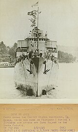 Lehdistötiedote USS De Havenin (DD-469) menetyksestä, päivätty 21. helmikuuta 1943.jpg