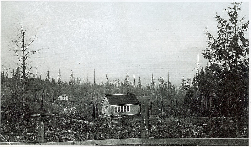 File:Promontory School in the foreground and Thornton house near Chilliwack BC - 1911.jpg