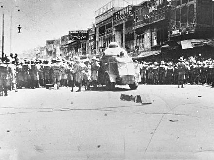 British Indian Army soldiers in Peshawar during the demonstrations