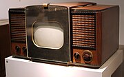 RCA 630-TS, the first mass-produced electronic television set, which sold in 1946–1947.