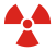 Kielletyn radioaktiivisen vyöhykkeen symboli.
