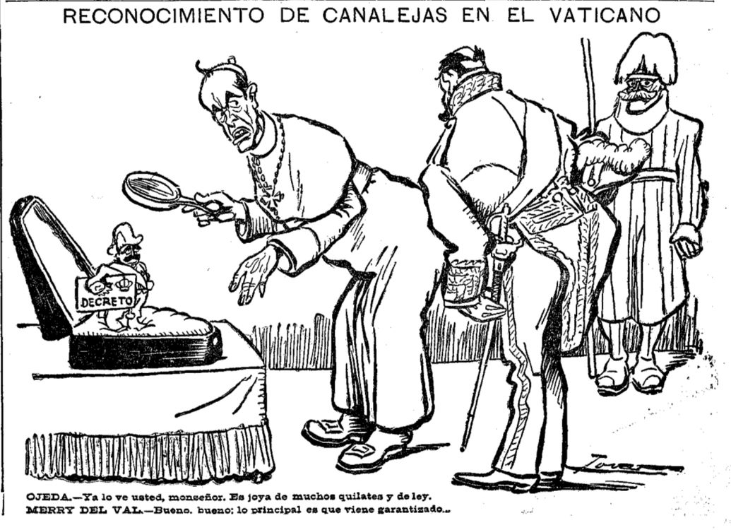 Reconocimiento de Canalejas en El Vaticano, 20 de abril de 1910.