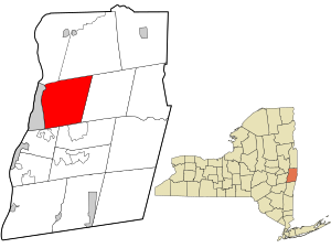 Localização no condado de Rensselaer e no estado de Nova York.