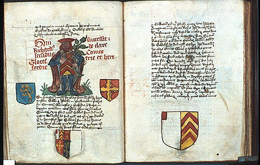 Buku catatan para pendiri dan penderma Biara Tewkesbury, awal abad ke-16.