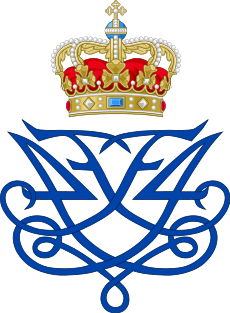 Royal Monogram of King Frederik IV of Denmark a.svg