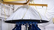 Thumbnail for File:SLS Payload Adapter Manufactured, Prepared for Testing at NASA Marshall photo 7 (MSFC 240401 NASA Payload Adapter DTA Nest Install and Prep for move photo 17).jpg