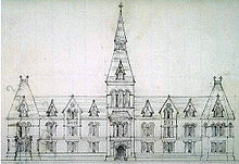 Architectural sketch of Sage College, 1871. Sage Pencil Sketch 1871.jpg