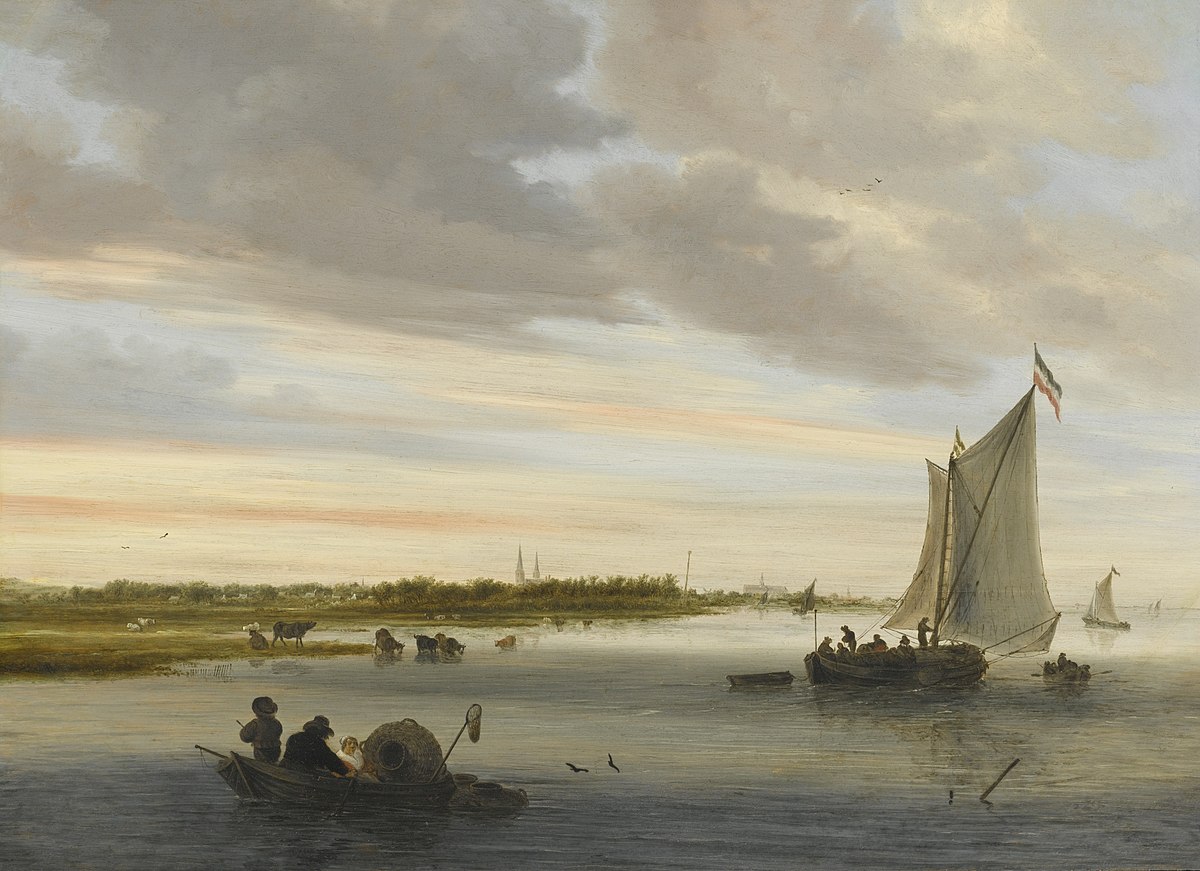 Bestand:Salomon van Ruysdael -River landscape the town of Haarlem on the horizon.jpg - Wikipedia