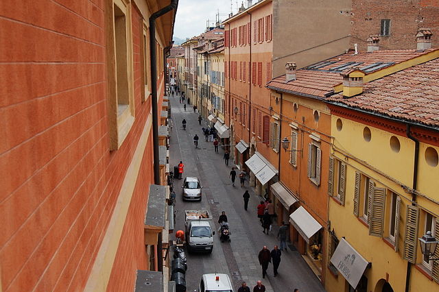 View of Via Ciro Menotti in the town's centre