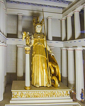 Atenea Pártenos: Partenón y estatua de Atenea, Realización, Descripción