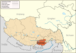 Prefettura di Shannan – Mappa