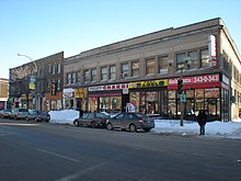 Shops along Sherbrooke Street West in Notre-Dame-de-Grâce.