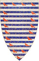Bouclier héraldique de Guillaume de Valence, 1er comte de Pembroke, de sa tombe à l’abbaye de Westminster : Émail champlevé avec couchescouches.