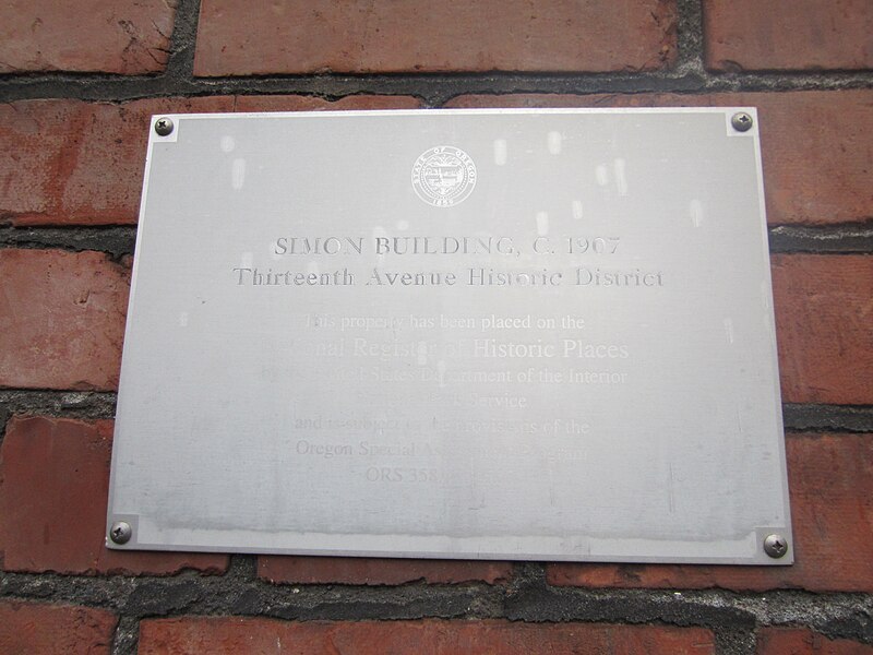 File:Simon Building, Portland, OR, NRHP plaque.JPG