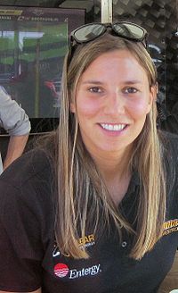 Simona de Silvestro became the first female driver in 19 years to compete in the series full-time. Simona de Silvestro 2010 Indy 500 OWAS.JPG