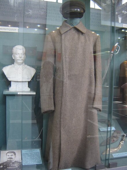 A hat and overcoat worn by Joseph Stalin