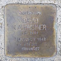 Stolperstein for David Laupheimer (1881) in Memmingen.jpg