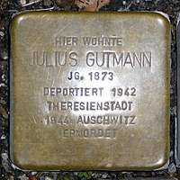 Stolperstein for Julius Gutmann (1873) in Memmingen.jpg