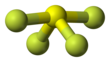 Ball-and-stick model of sulfur tetrafluoride