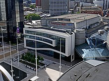 Exterior of the Symphony Hall seen after refurbishment (September 2021) Symphony Hall in Birmingham (geograph 6976113).jpg