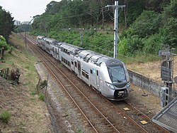 Regio 2N in TER Nouvelle-Aquitaine livery on a train from Bordeaux to Arcachon. TER BORDEAUX ARCACHON (27159515940).jpg