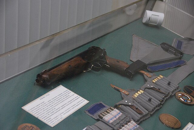 A triple-barreled TP-82 Cosmonaut survival pistol in Saint-Petersburg Artillery museum