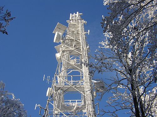 Jedlová, telecommunication tower with atmospheric icing, Czech republic