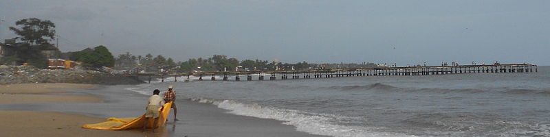 Thalassery İskelesi'nin panoramik görünümü