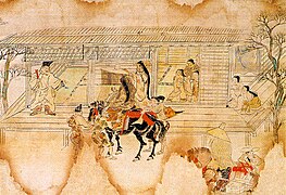 Autres peintures à sujet populaire privilégiant la ligne. Légendes de la fondation du Kokawa-dera, XIIe.