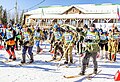 The start of the national games of the Komi people is running on hunting ski - lamps