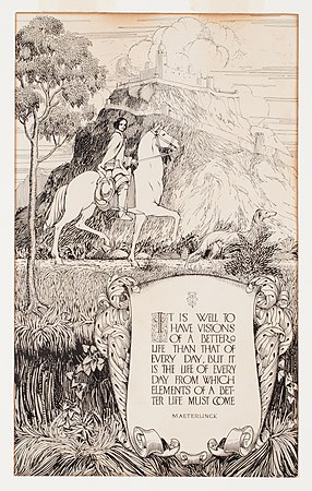 Decorative Landscape: Quotation from Maurice Maeterlinck, c. 1908. 32.6 x 19.5 cm. Ink on paper. McMichael Canadian Art Collection, Kleinburg