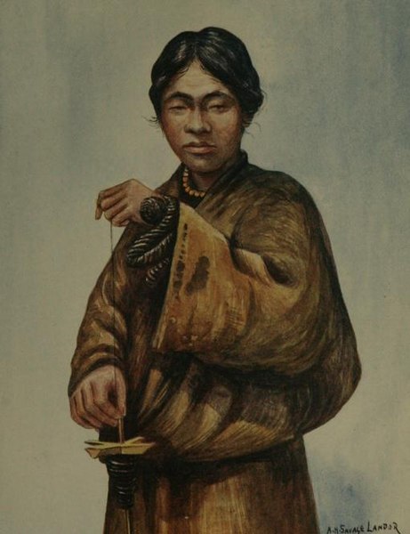 File:Tibetan spinning wool.jpg