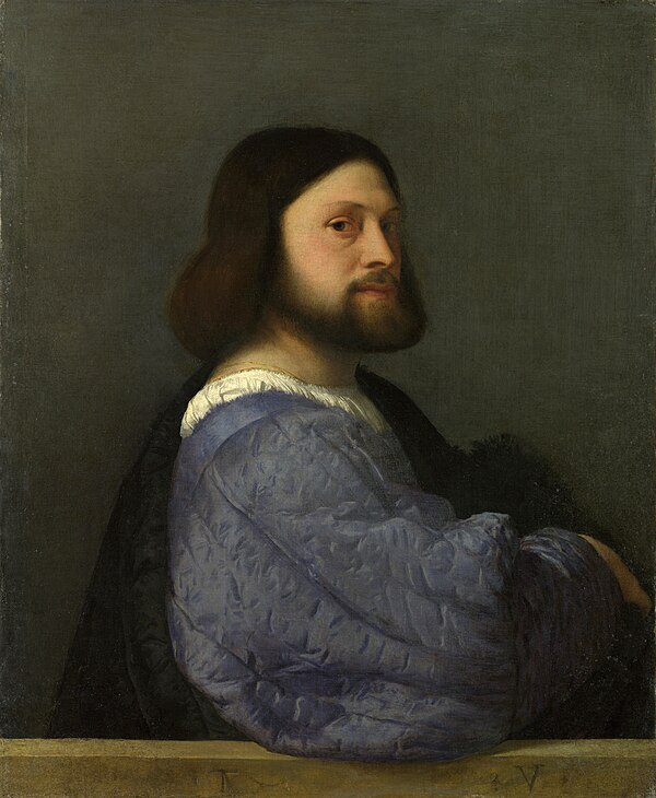 Titian, A Man with a Quilted Sleeve, long believed to be Ludovico Ariosto