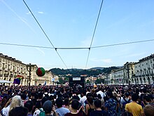 Pride revellers in Piazza Vittorio, Turin Torino Pride 2018.jpg